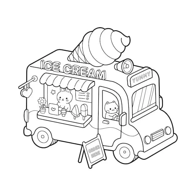 Ice Cream Truck Coloring Pages