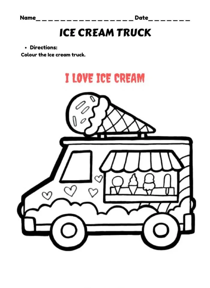 Ice Cream Truck Coloring Pages