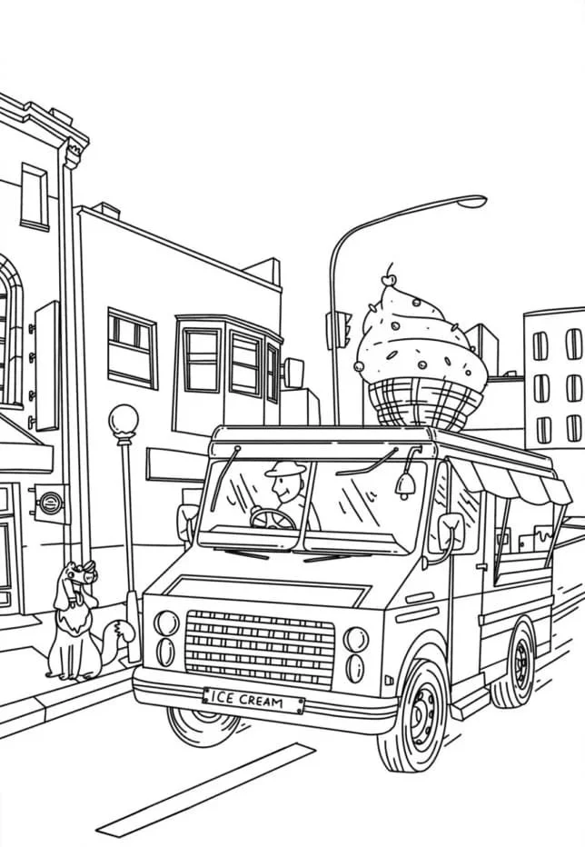 Ice Cream Truck Coloring Pages