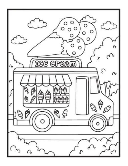 Ice Cream Truck Coloring Pages