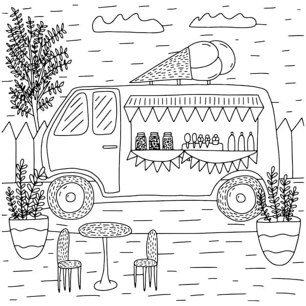 Ice Cream Truck Coloring Pages