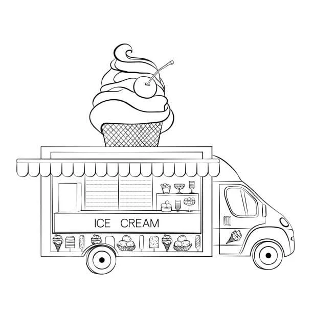 Ice Cream Truck Coloring Pages