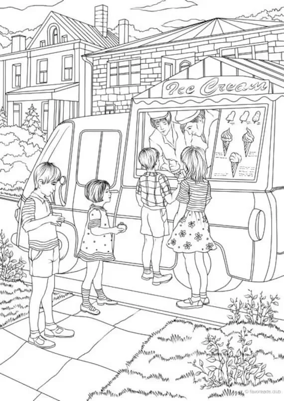 Ice Cream Truck Coloring Pages