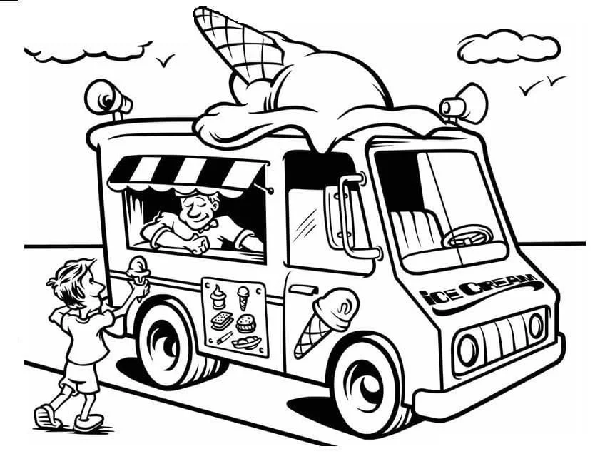 Ice Cream Truck Coloring Pages