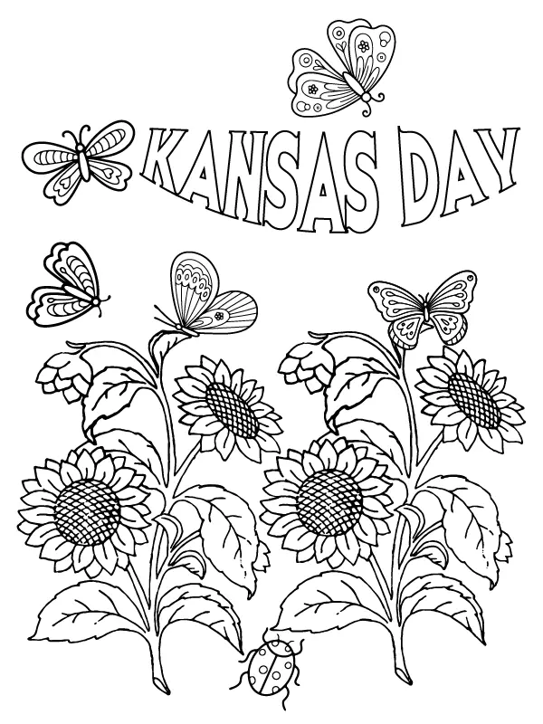 Kansas Day Coloring Pages
