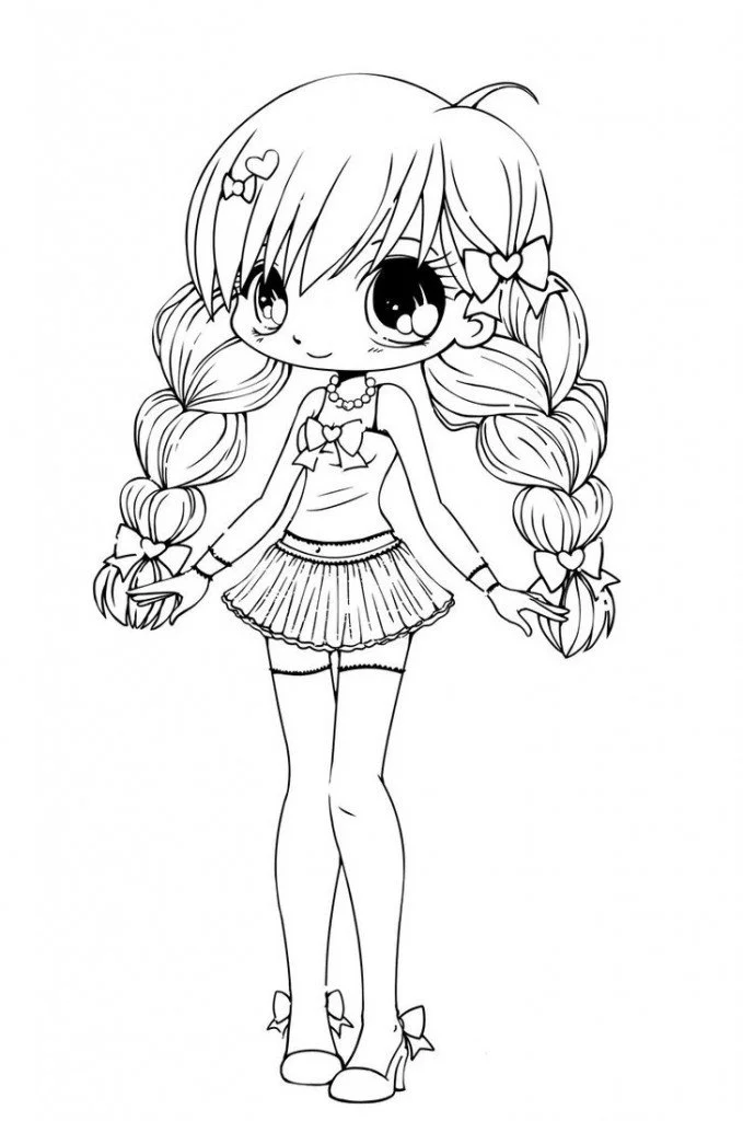 Kawaii Girls Coloring Pages