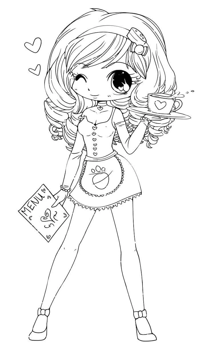 Kawaii Girls Coloring Pages