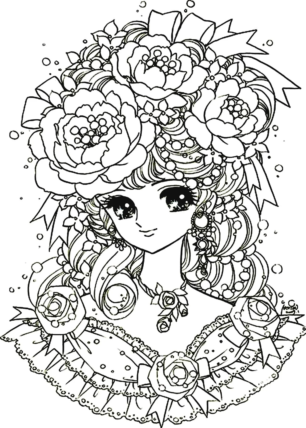 Kawaii Girls Coloring Pages