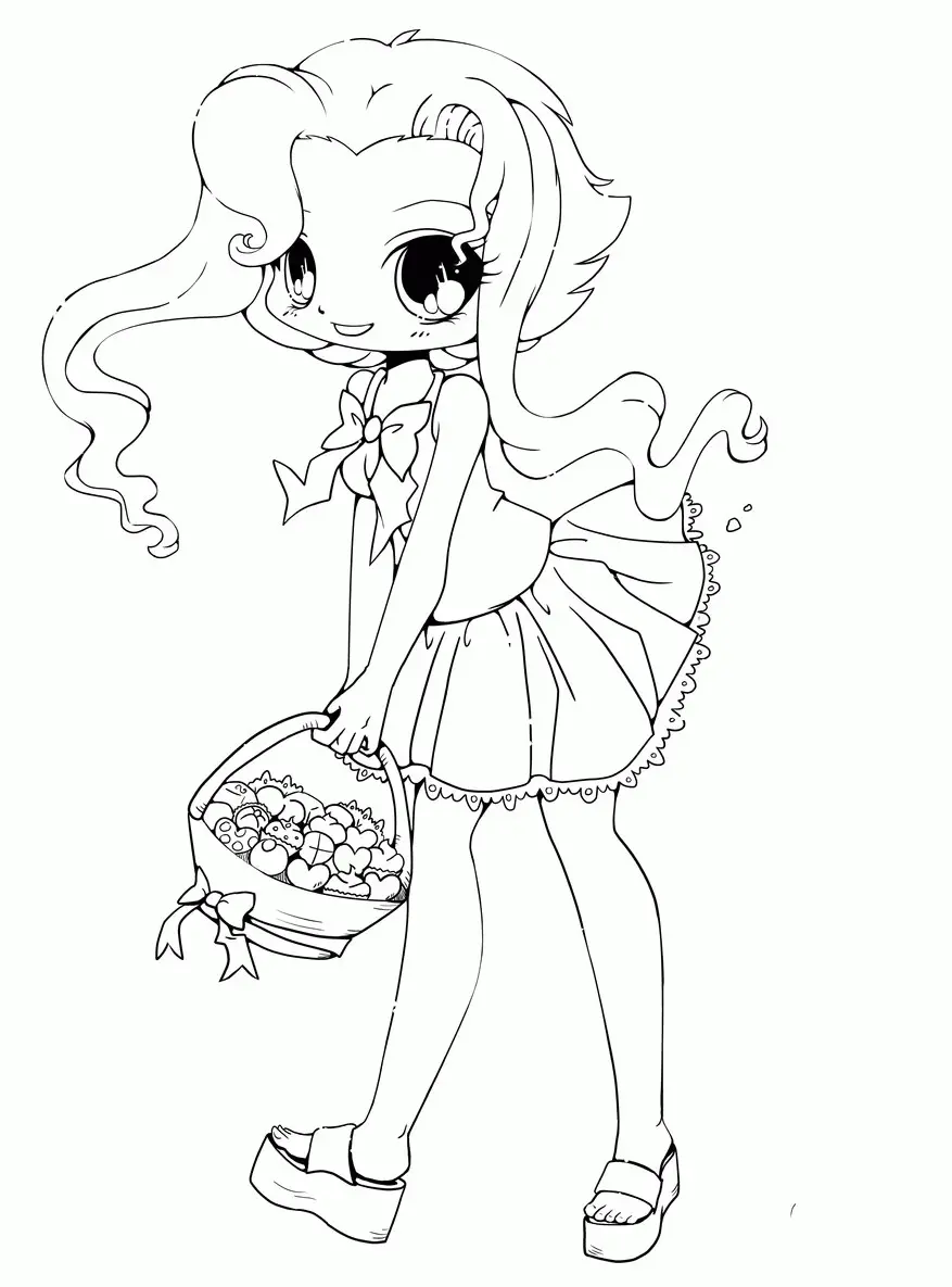 Kawaii Girls Coloring Pages