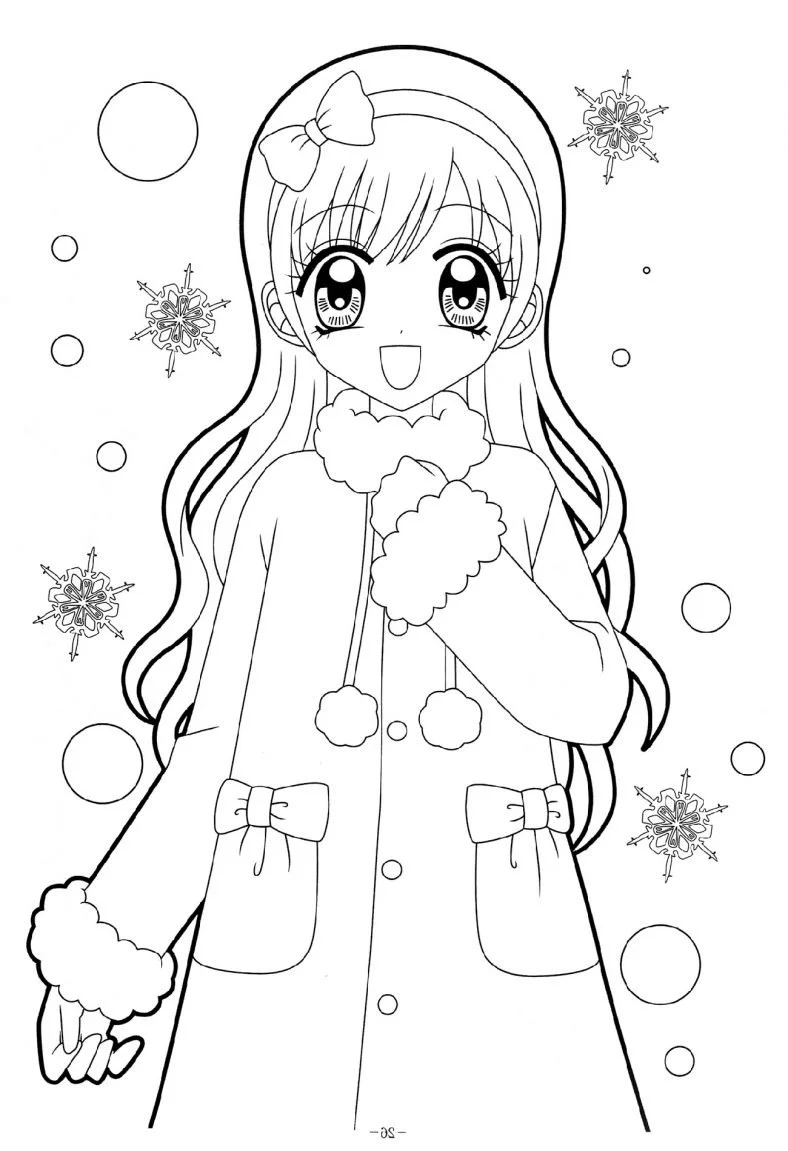 Kawaii Girls Coloring Pages