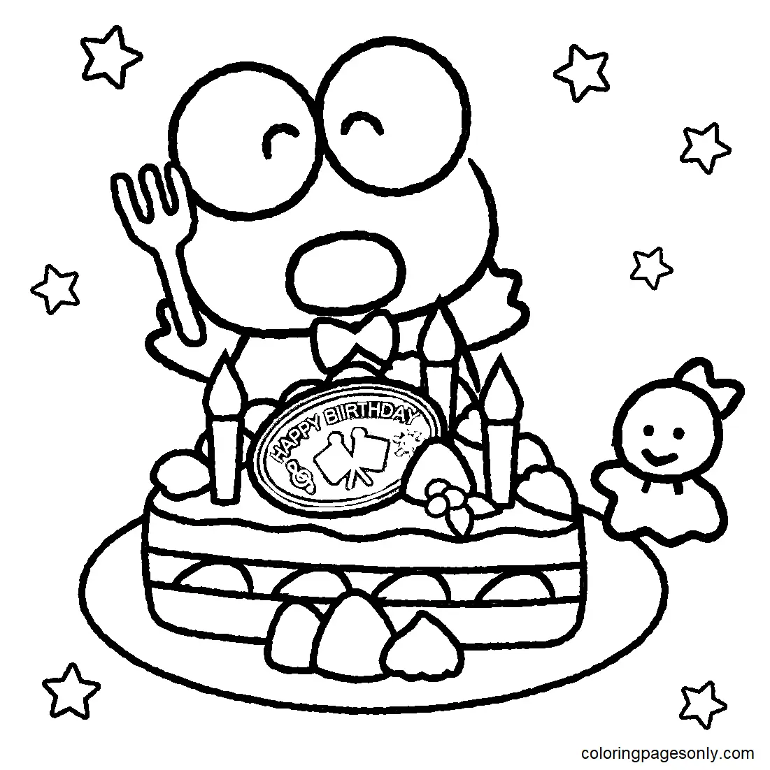 Keroppi Coloring Pages