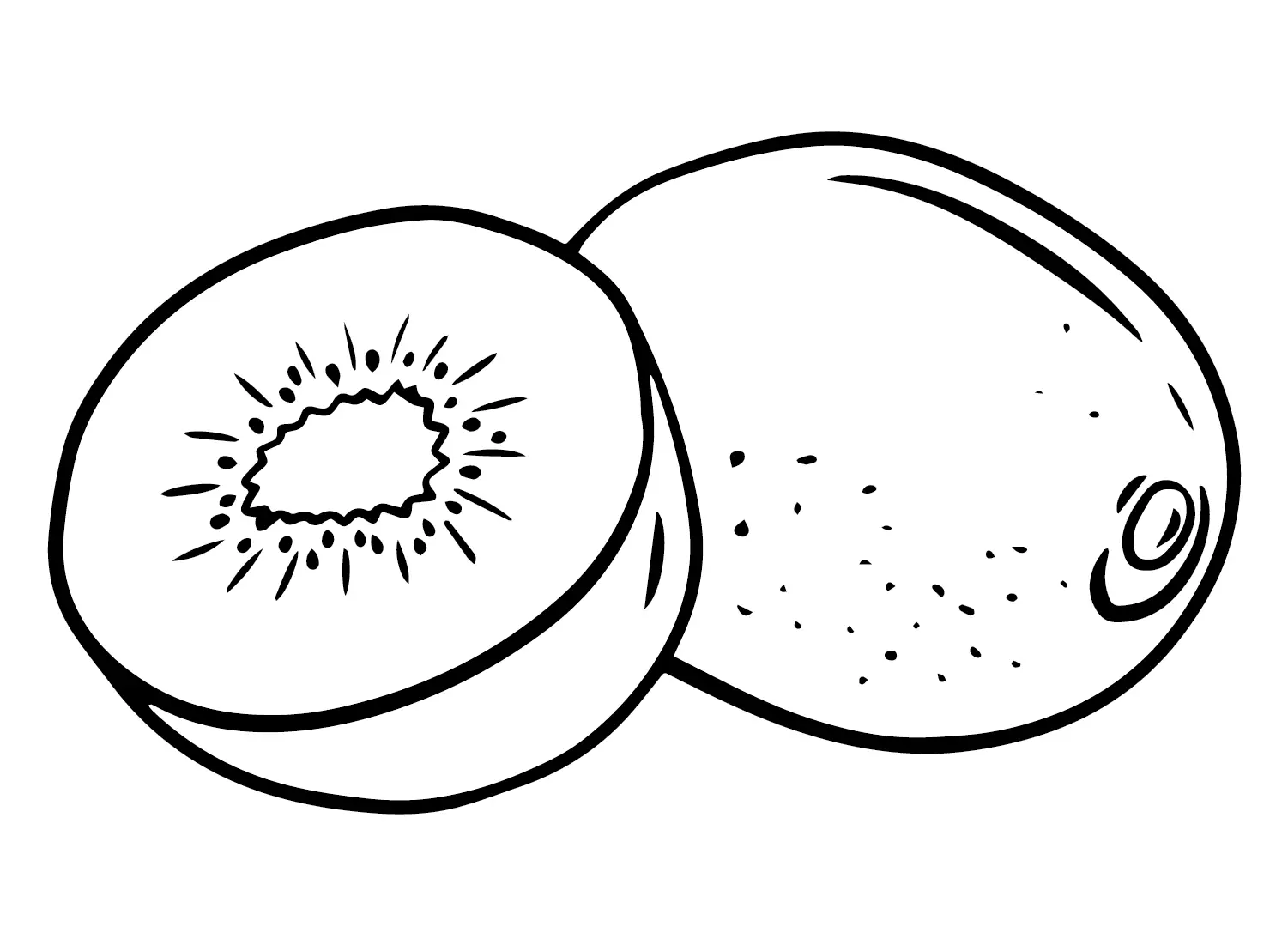 Kiwi Fruit Coloring Pages to Print - Free Printable Coloring Pages