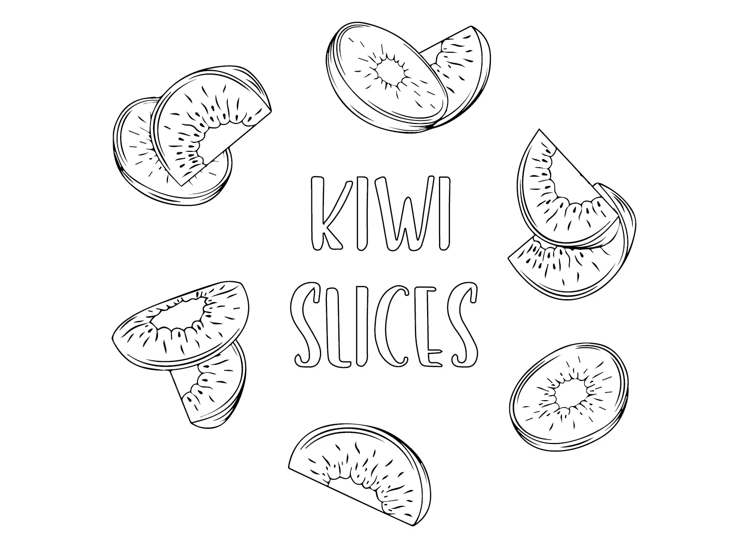 Kiwi Fruit Coloring Pages