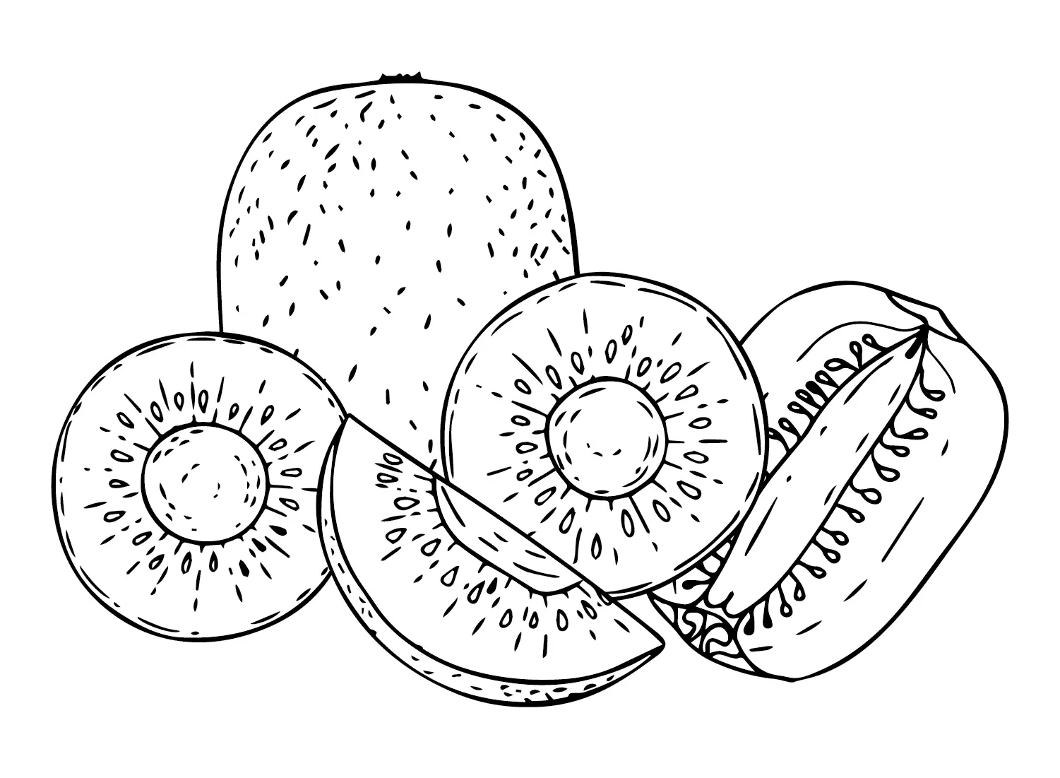 Kiwi Fruit Coloring Pages