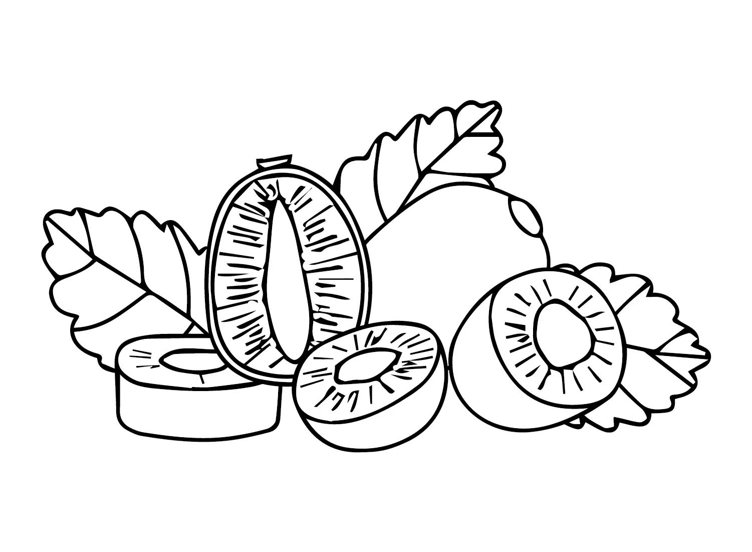 Kiwi Fruit Coloring Pages