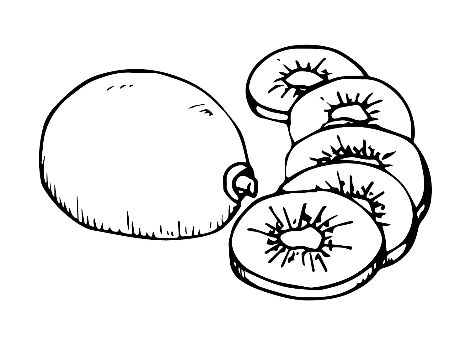 Kiwi Fruit Coloring Pages