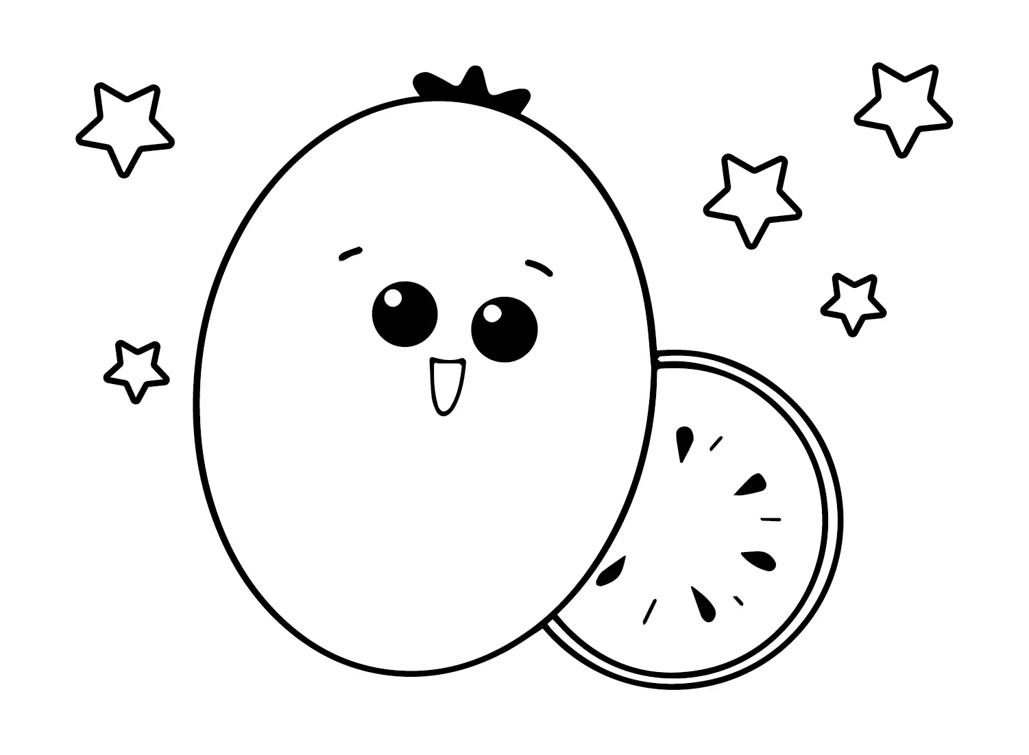 Kiwi Fruit Coloring Pages