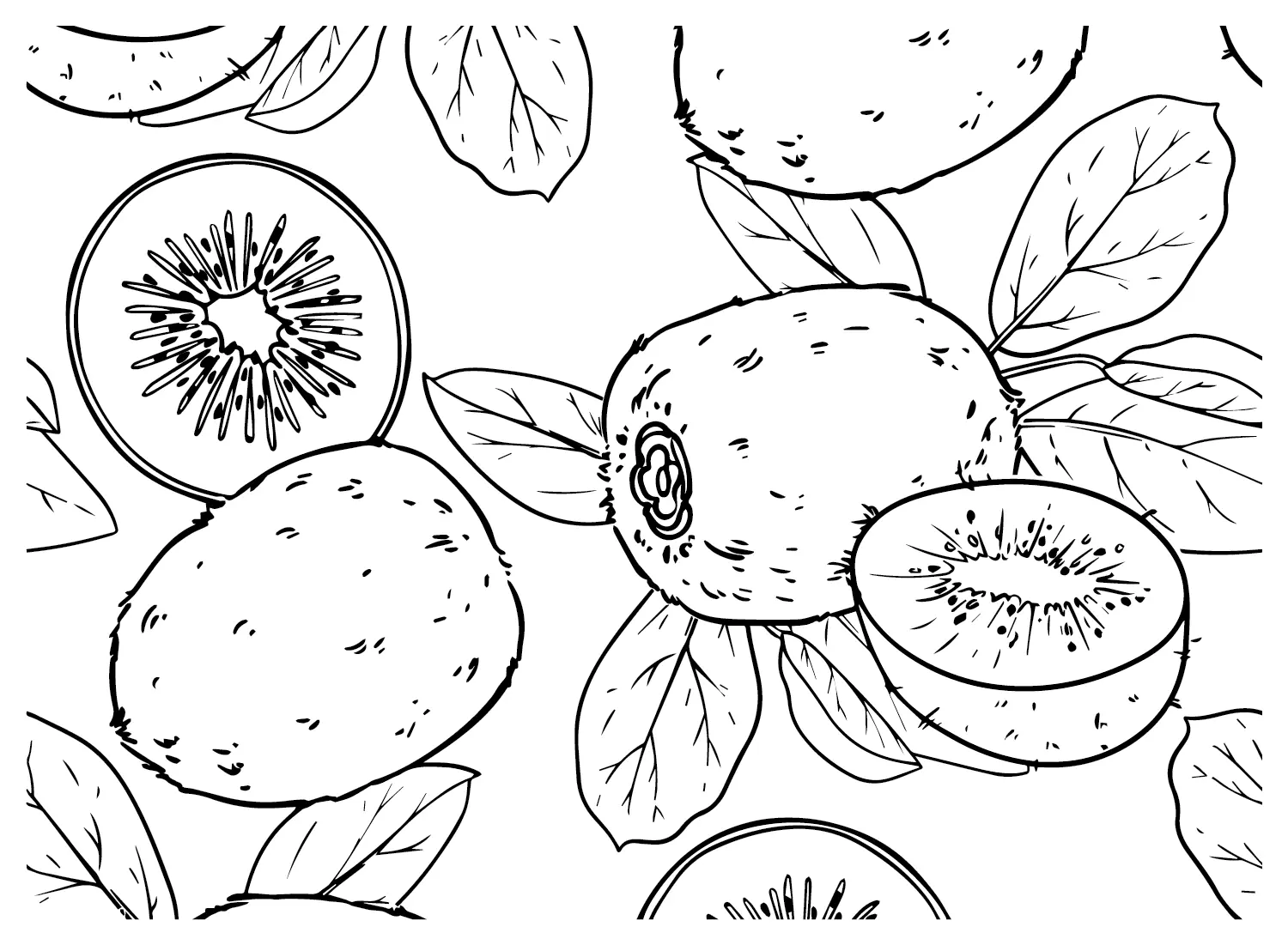 Kiwi Fruit Coloring Pages