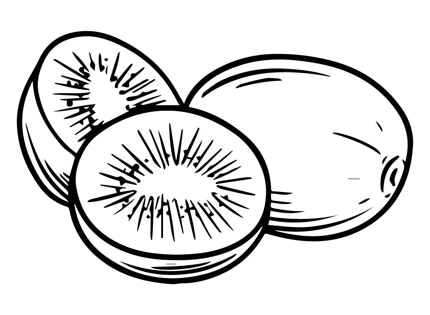 Kiwi Fruit Coloring Pages to Print - Free Printable Coloring Pages