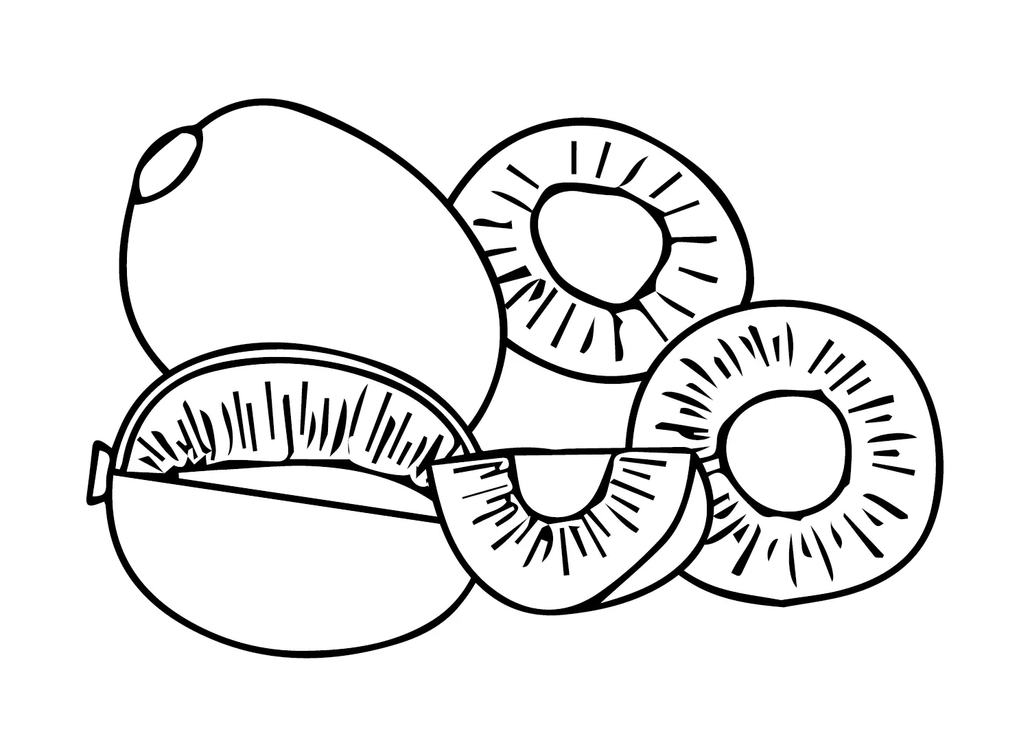 Kiwi Fruit Coloring Pages