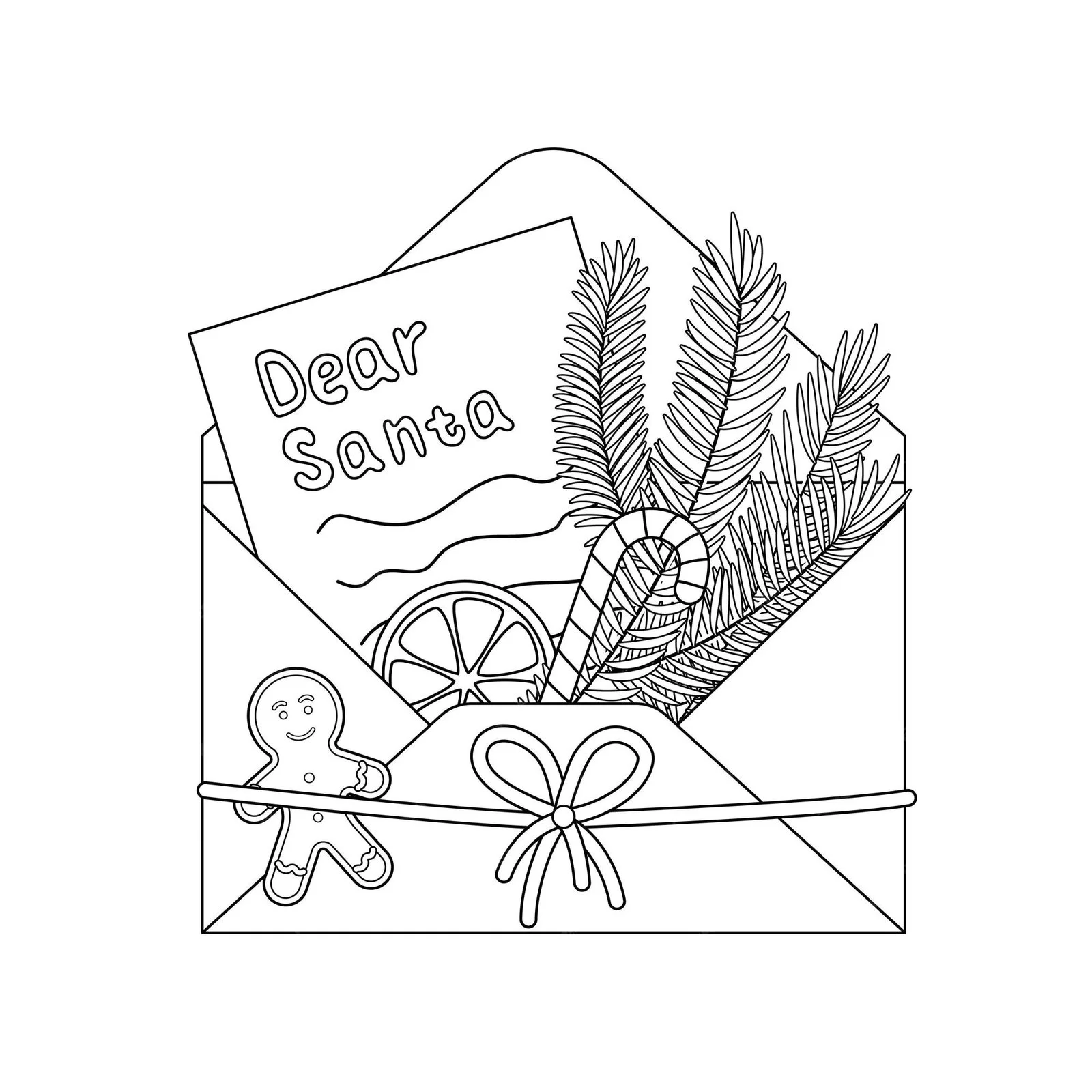 Letter To Santa Coloring Pages