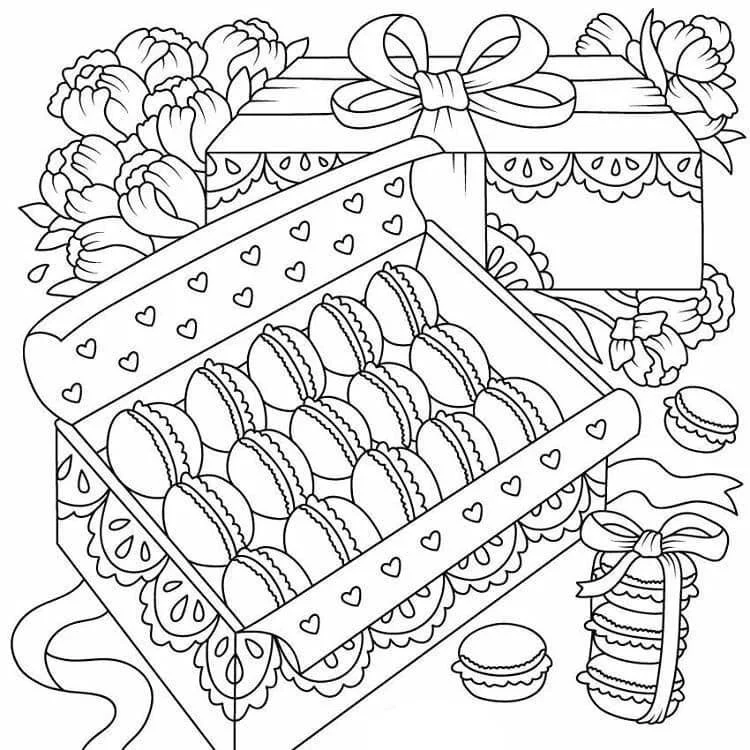 Macaron Coloring Pages