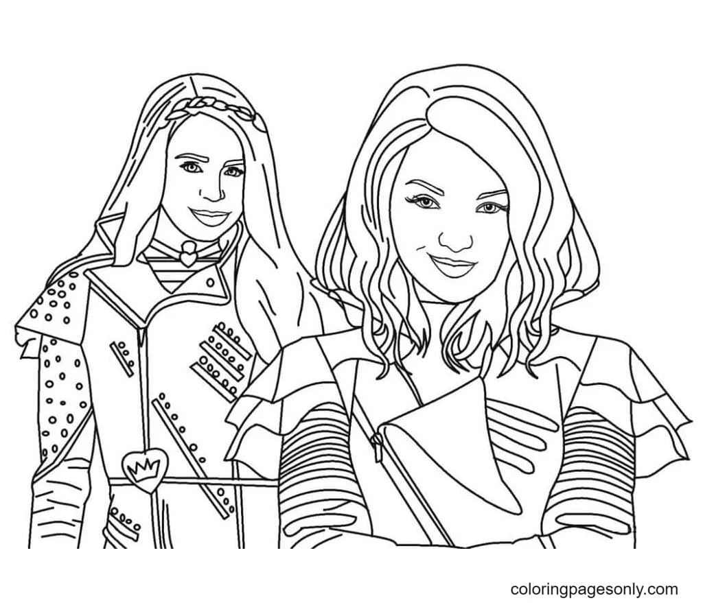 Mal and Evie Coloring Pages