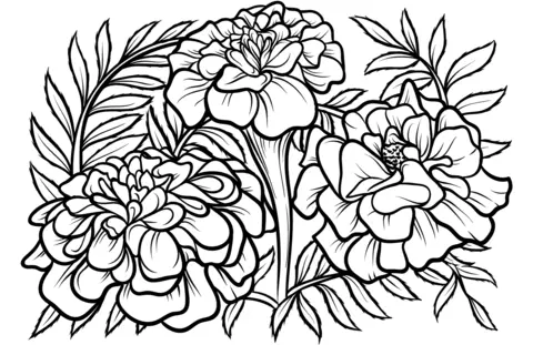 Marigolds Coloring Pages