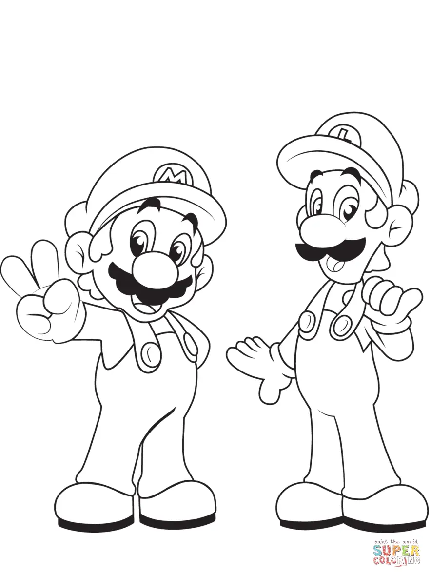Mario and Luigi Coloring Pages