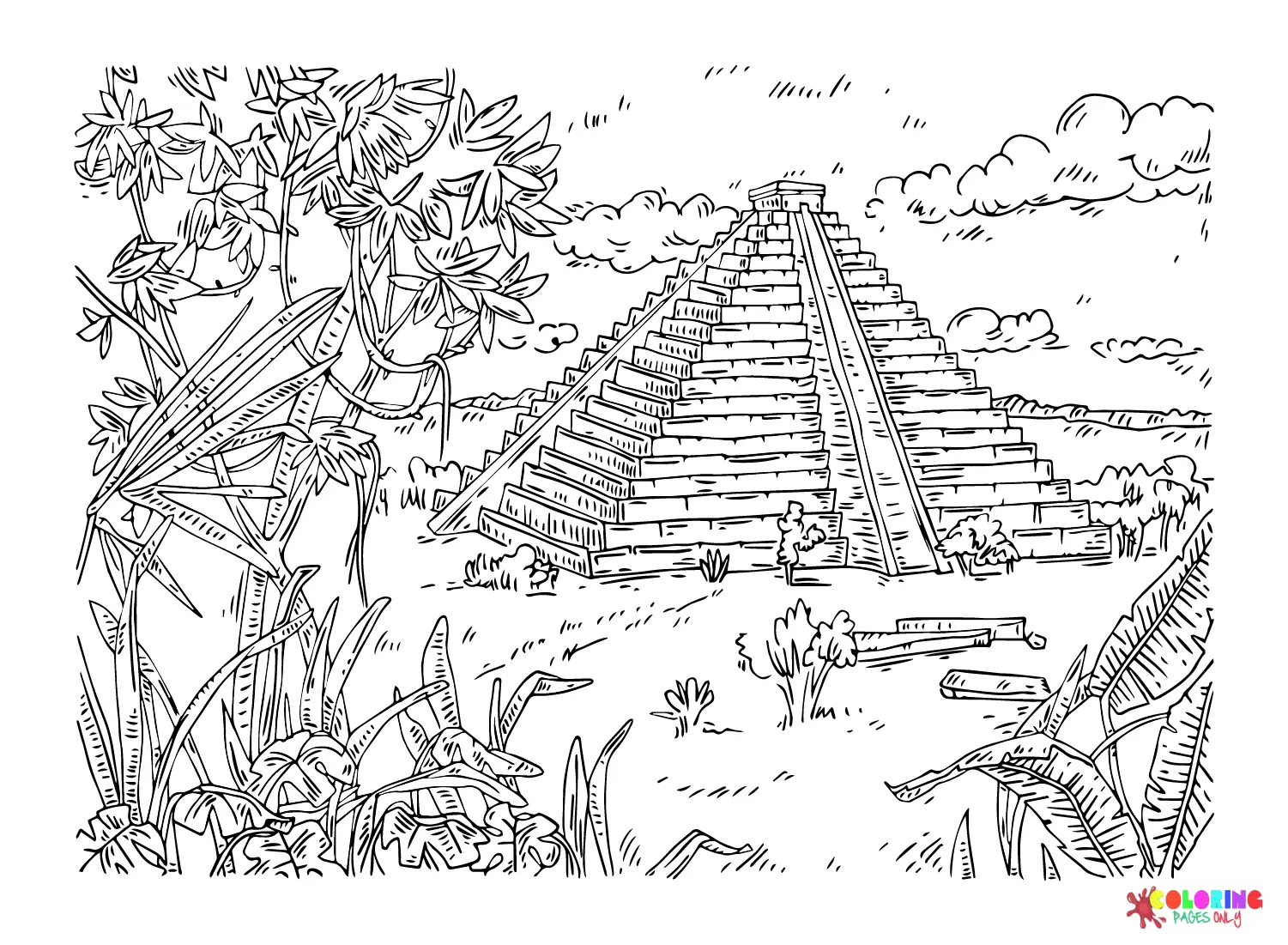 Maya civilization Coloring Pages