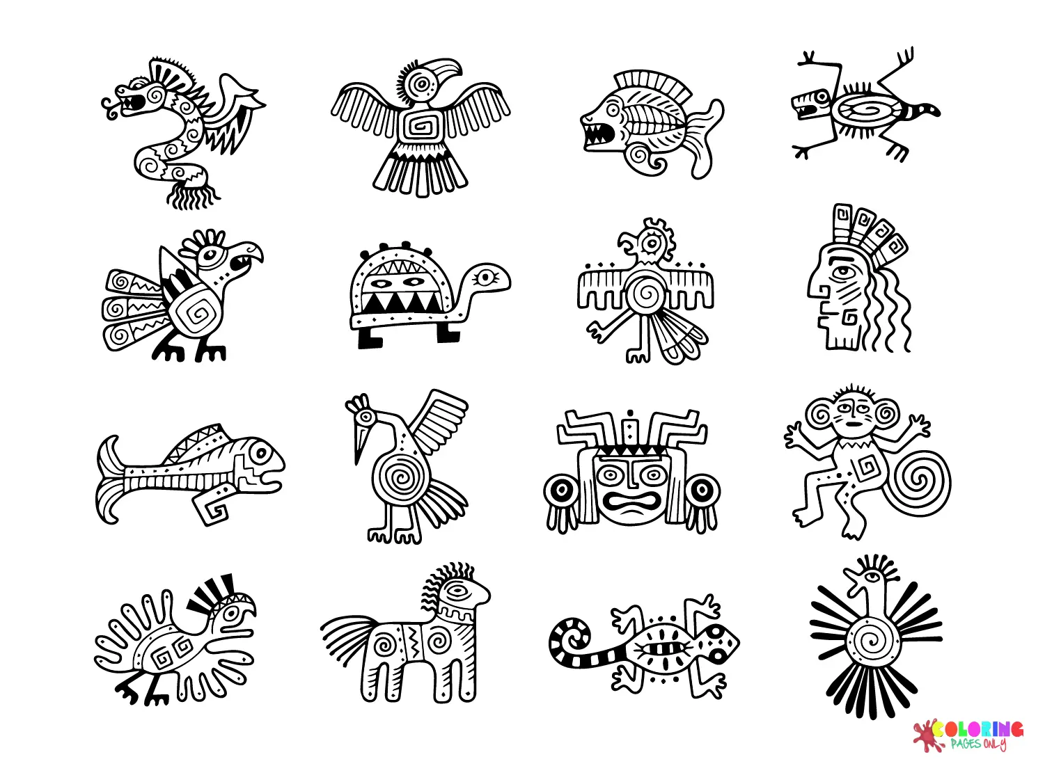 Maya civilization Coloring Pages