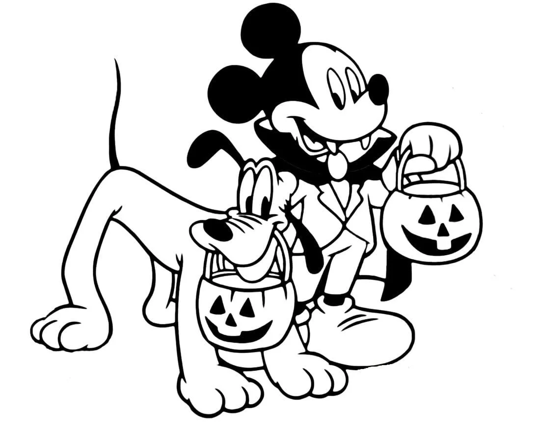 Mickey Halloween Coloring Pages