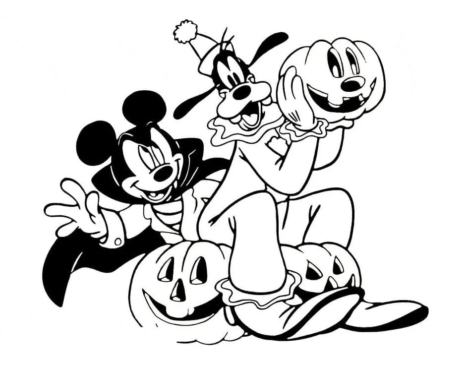 Mickey Halloween Coloring Pages