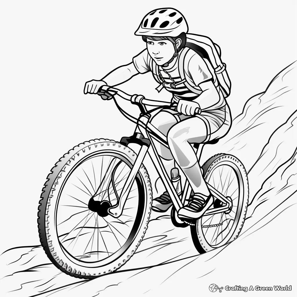 Mountain Biking Coloring Pages