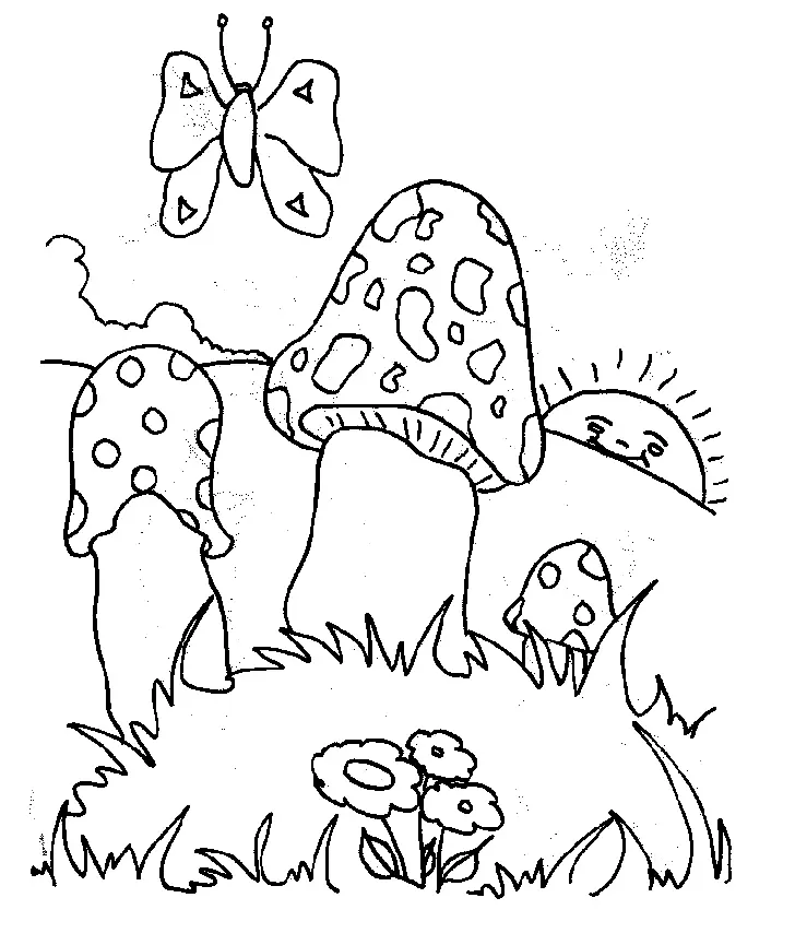 Mushroom Coloring Pages