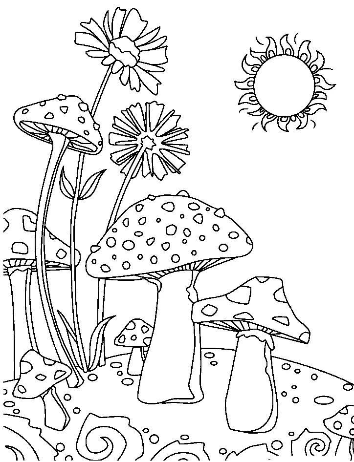 Mushroom Coloring Pages