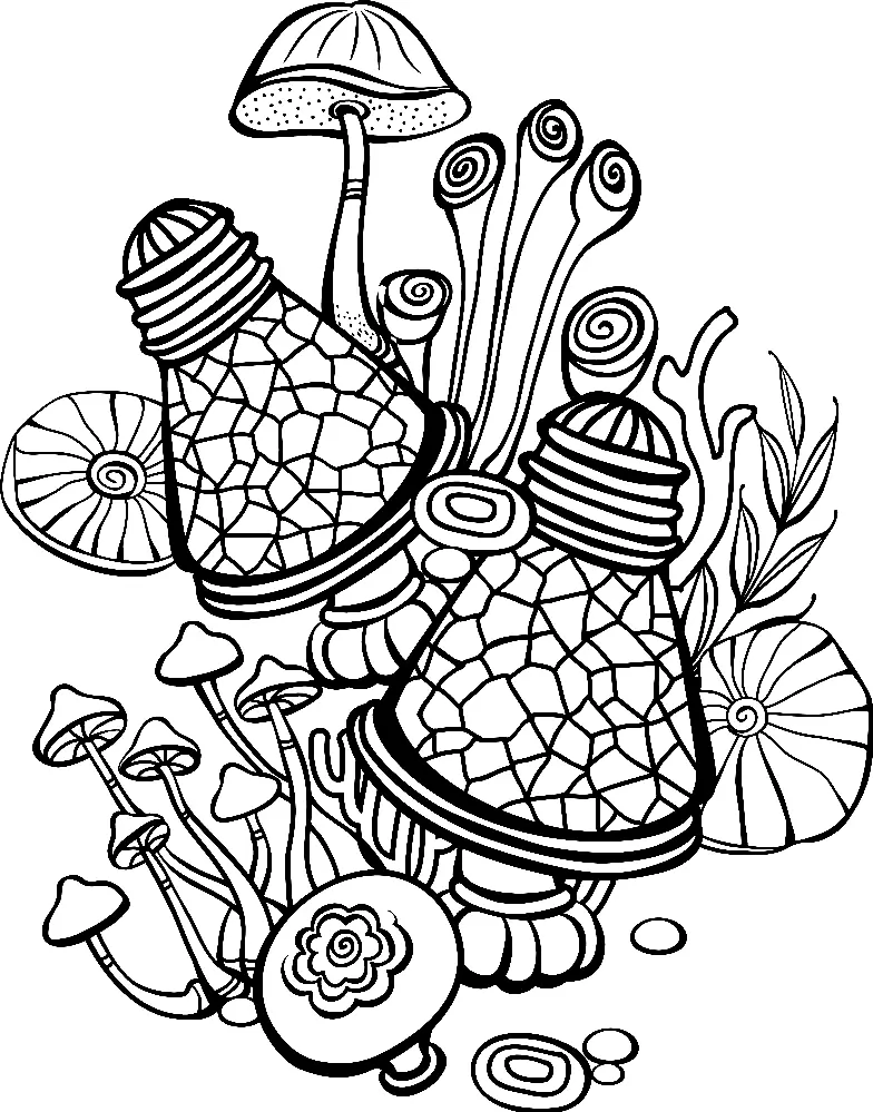 Mushroom Coloring Pages