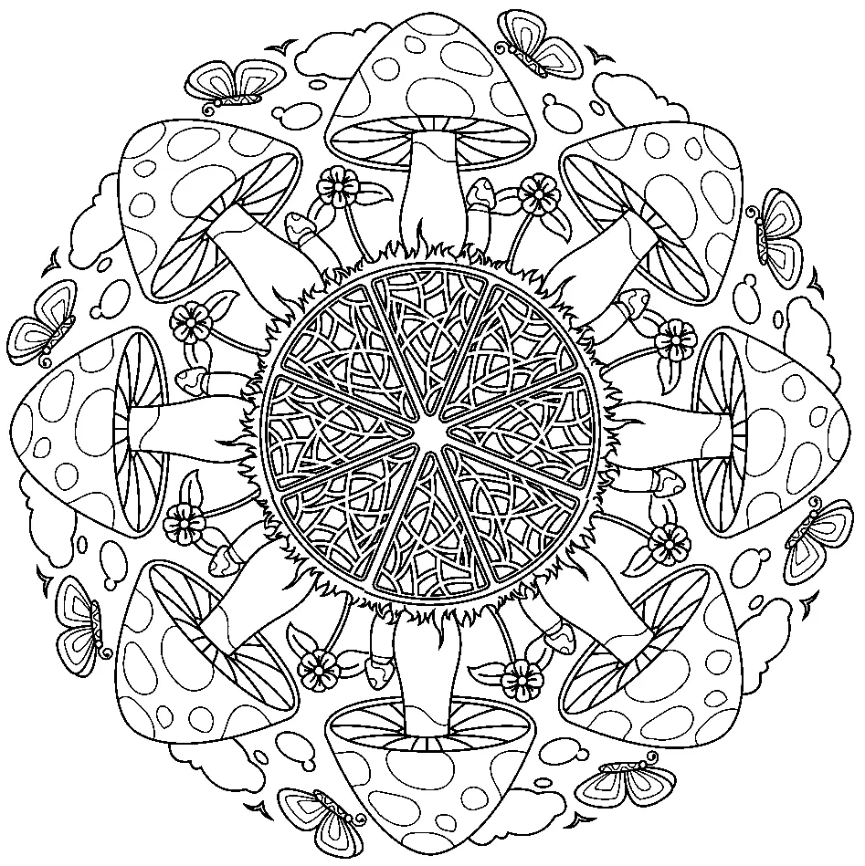 Mushroom Coloring Pages