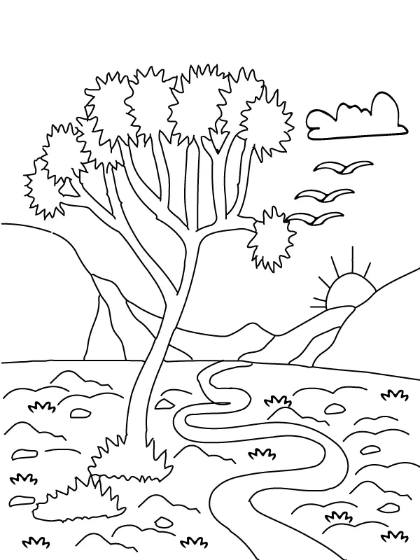 Natural Scenery Coloring Pages
