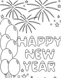 New Years Coloring Pages