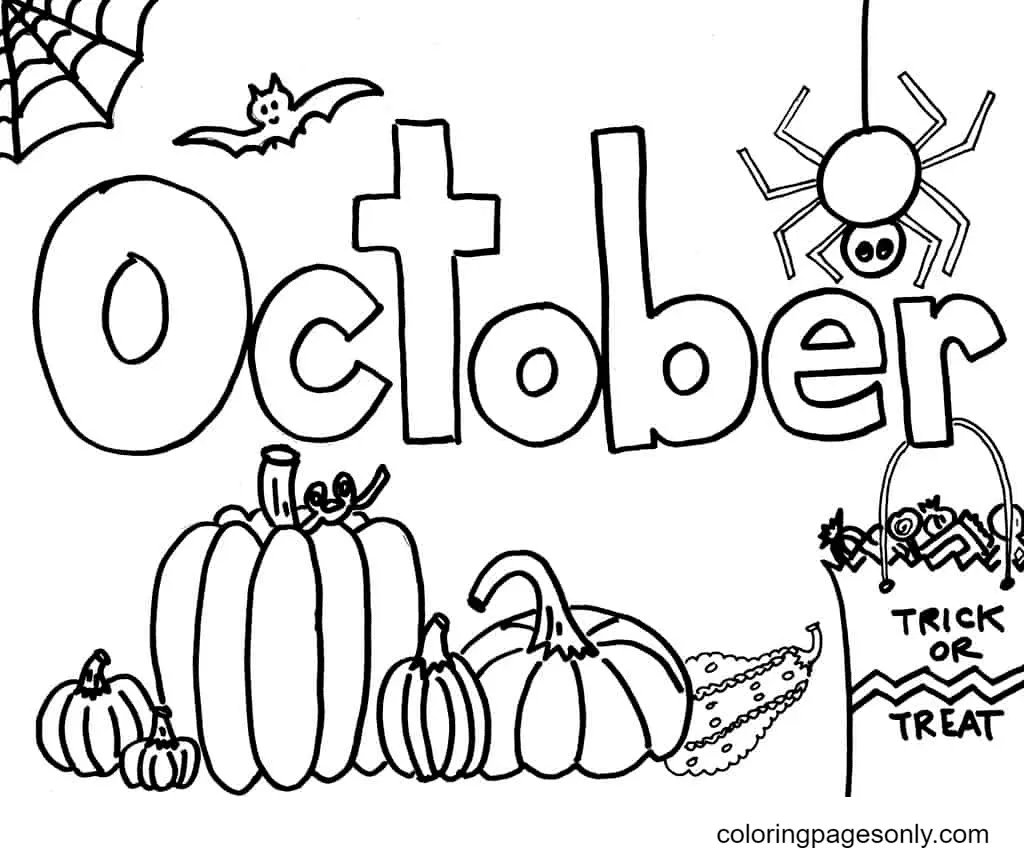 October Coloring Pages to Print - Free Printable Coloring Pages