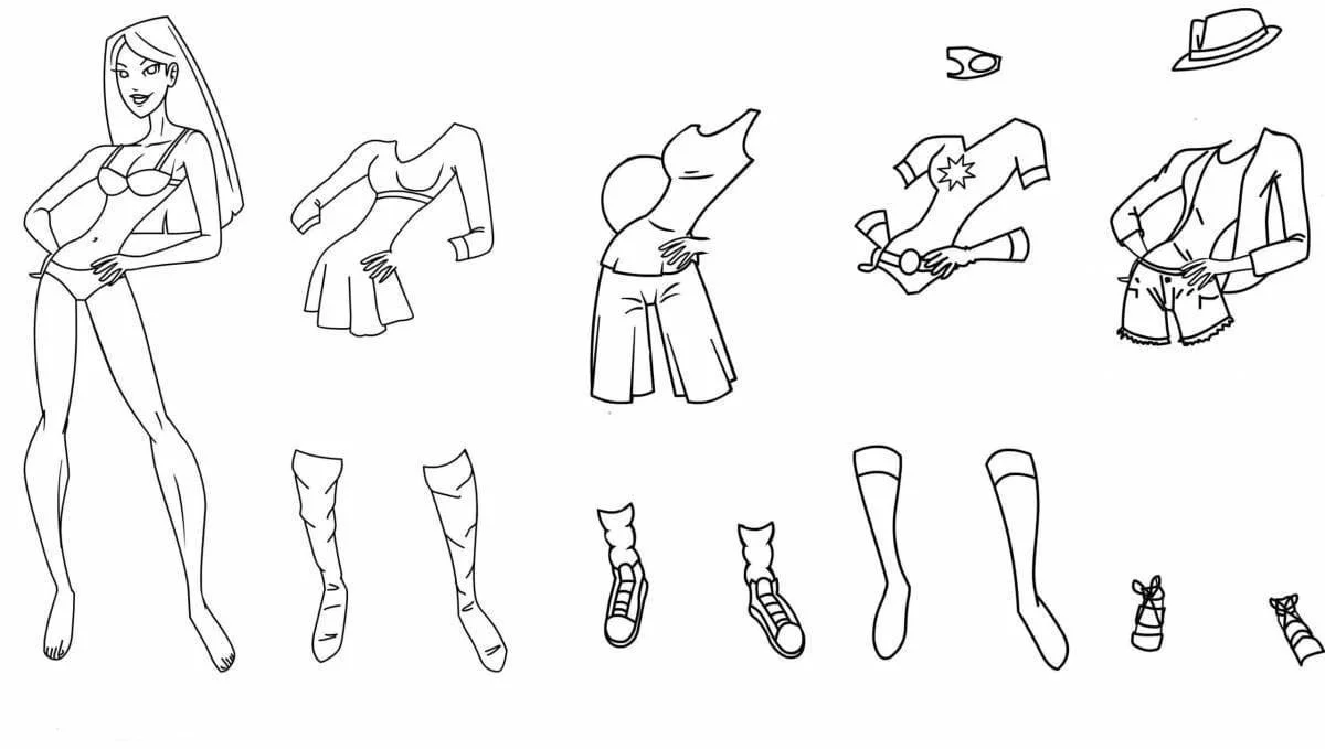 Paper Doll Coloring Pages