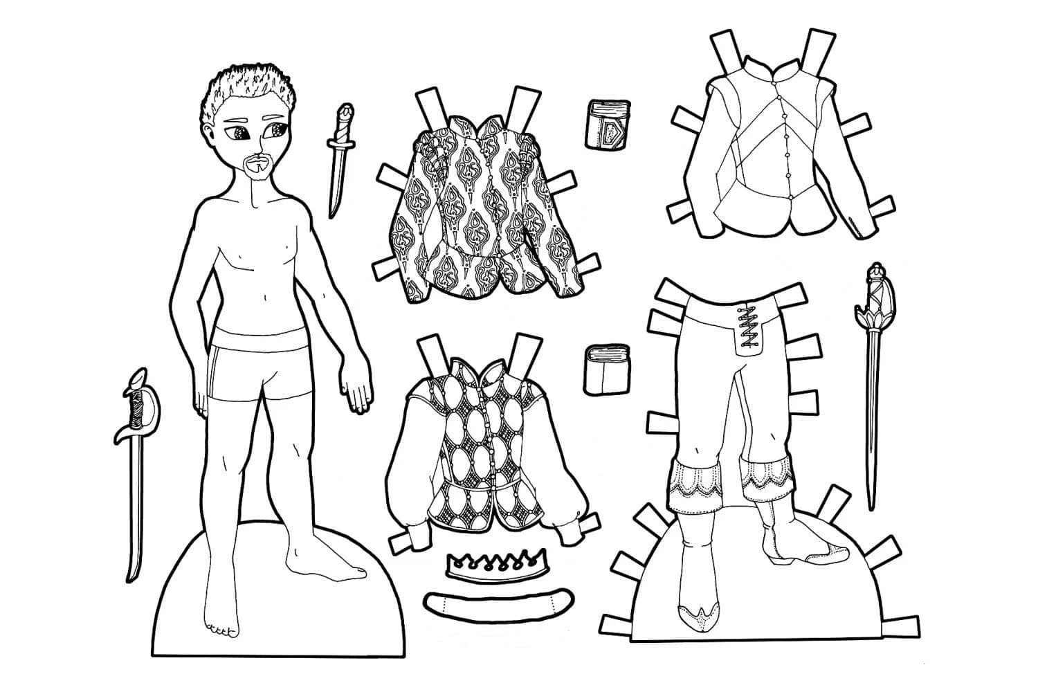 Paper Doll Coloring Pages