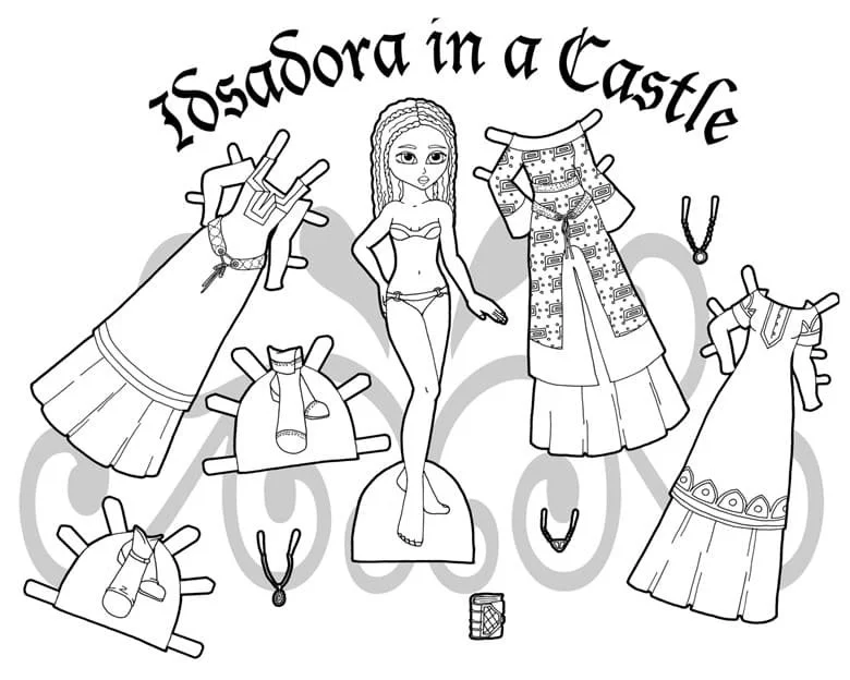 Paper Doll Coloring Pages