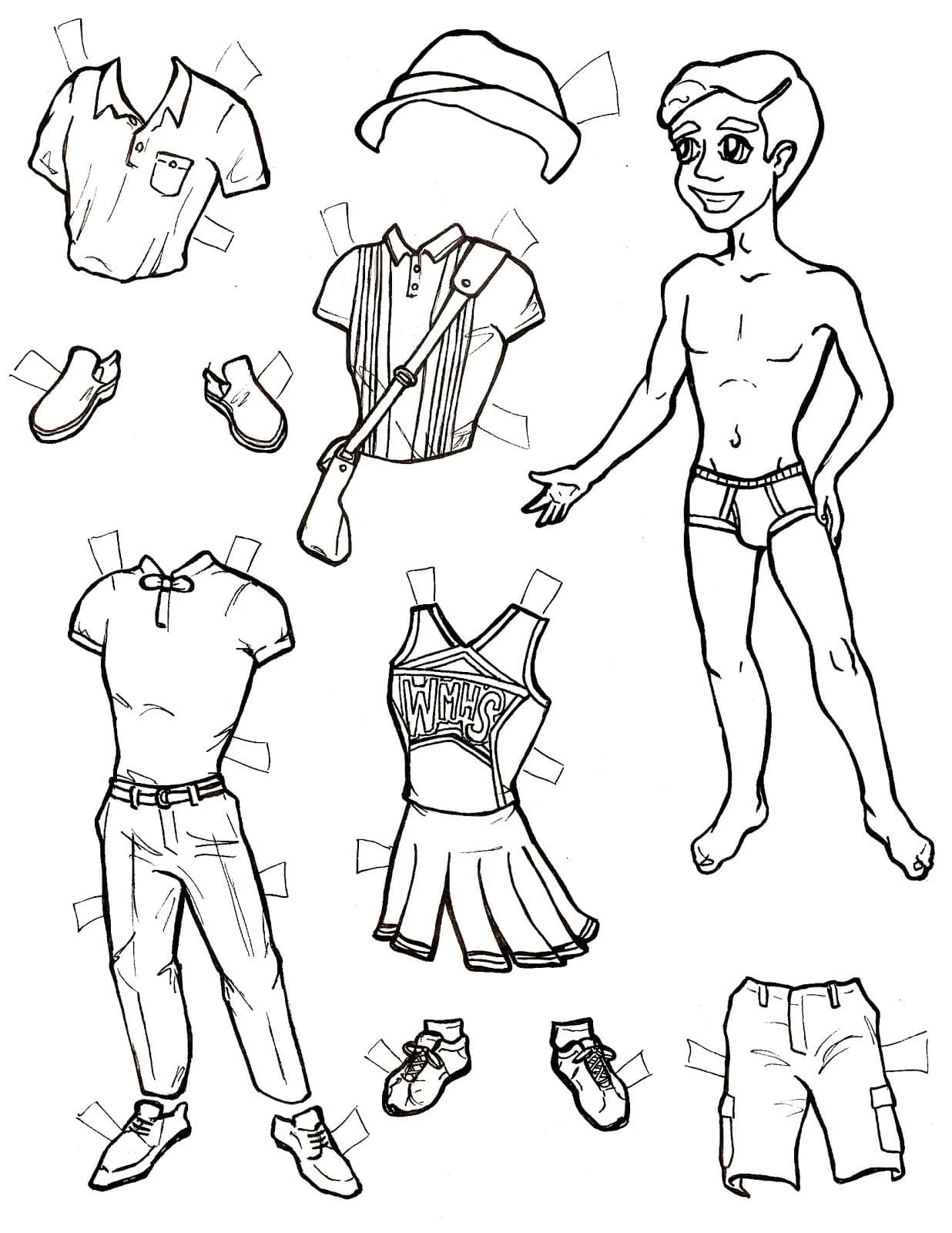 Paper Doll Coloring Pages