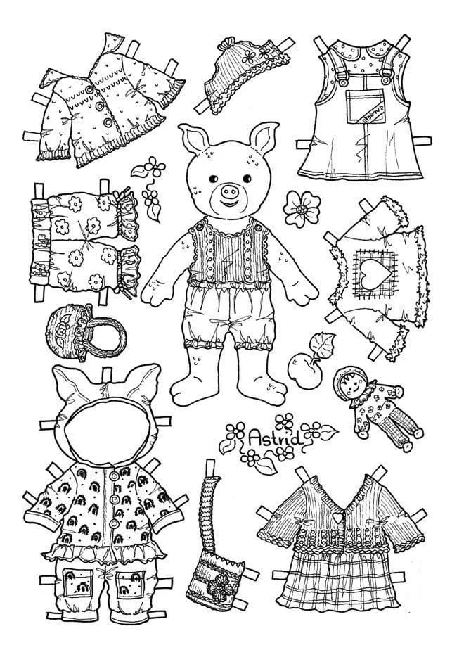 Paper Doll Coloring Pages