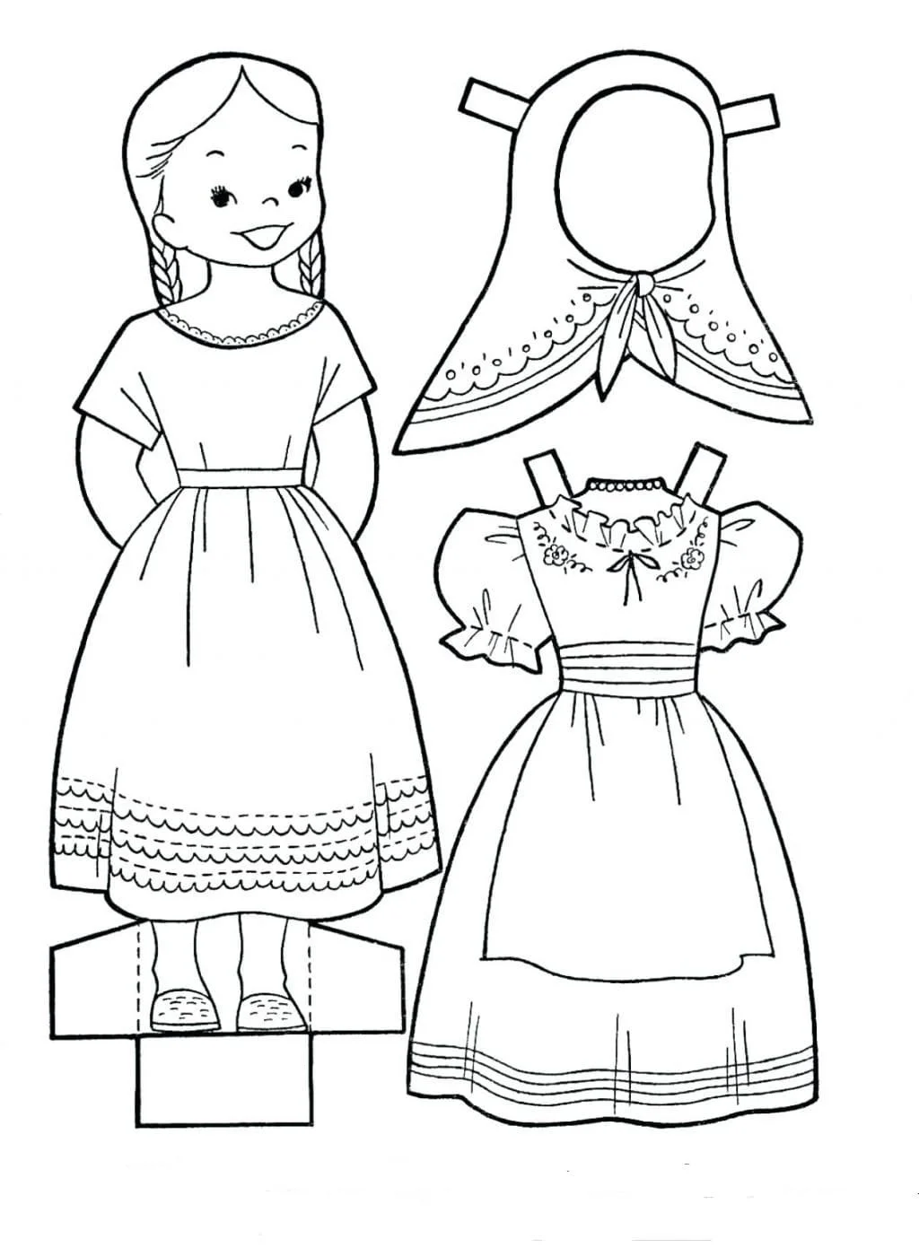 Paper Doll Coloring Pages