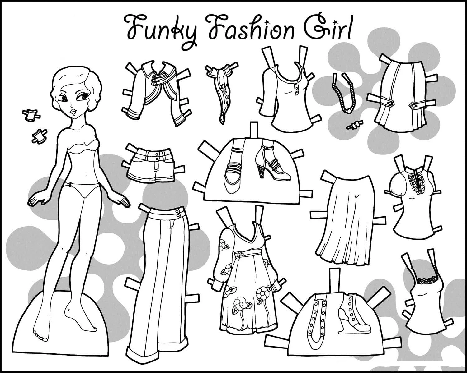 Paper Doll Coloring Pages