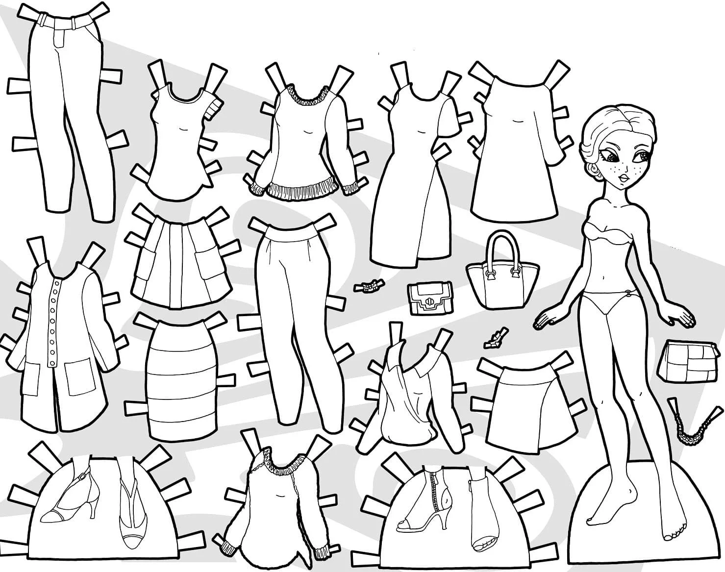 Paper Doll Coloring Pages