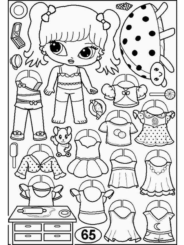 Paper Doll Coloring Pages